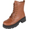 image:imageTOP Moda Women Combat Army Style Boots Lace Up Side Zipper Lug Sole Platform BootiesTan