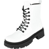 image:imageTOP Moda Women Combat Army Style Boots Lace Up Side Zipper Lug Sole Platform BootiesWhite Patent