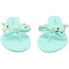 image:imageTOP Moda Womens Studded Jelly Flip Flops Sandals with BowMint green