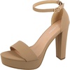 image:imageTOP Moda Platform High Heel Open Toe Dress Sandal Over the Toe StrapTan