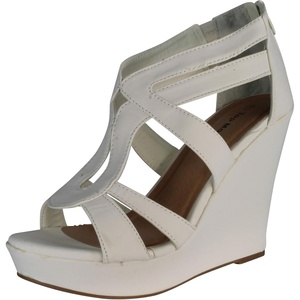 image:imageOver The Toe Cross Strap Block Heel Open Toe Dress SandalWhite37