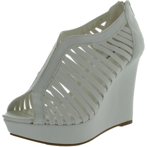 image:imageOver The Toe Cross Strap Block Heel Open Toe Dress SandalWhiteD110