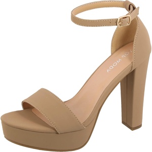 image:imageTOP Moda Platform High Heel Open Toe Dress Sandal Over the Toe StrapTan