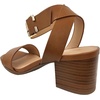 image:imageTruFox Womens Chunky Block Low Heel Ankle Strap Open Toe Dress SandalTan