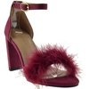 image:imageTOP Moda Konner 30 Womens Feather Chunky Heel Sandals Light Wine 7