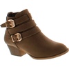 image:imageTOP Moda Cl14 Womens Buckle Straps Stacked Low Heel Ankle BootiesKhaki9