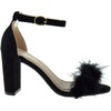 image:imageTOP Moda Konner 30 Womens Feather Chunky Heel Sandals Black 8