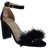 image:imageTOP Moda Konner 30 Womens Feather Chunky Heel Sandals Black 85