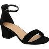 image:imageTOP Moda Womens Fashion Ankle Strap Chunky Low Heel Dress Wide Sandal Shoes Darcie1 Black Nub Wide 8