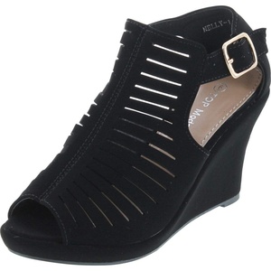 image:imageTOP Moda Nelly1 Womens Gladiator Open Toe WedgeBlack