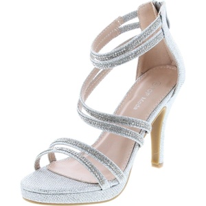 image:imageTOP Moda Womens Formal Rhinestone High Heel Sandal Ankle StrapSilverInna65