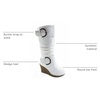 image:imageTOP Moda Pure65 Womens Fashion Round Toe Slouch Buckle Wedge Mid Calf Boot Shoes  Wedge bootsWhite