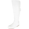 image:imageTOP Moda Women Knee High Boots Back Lace Flat Heel Side Zipper Round ToeWhite