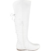 image:imageTOP Moda Women Knee High Boots Back Lace Flat Heel Side Zipper Round ToeWhite
