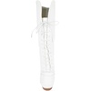 image:imageTOP Moda Women Knee High Boots Back Lace Flat Heel Side Zipper Round ToeWhite