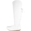 image:imageTOP Moda Women Knee High Boots Back Lace Flat Heel Side Zipper Round ToeWhite