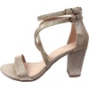 image:imageTOP Moda Over the Toe Cross Strap Block Heel Open Toe Dress SandalChampagne