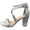 image:imageTOP Moda Over the Toe Cross Strap Block Heel Open Toe Dress SandalSilver
