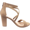 image:imageTOP Moda Over the Toe Cross Strap Block Heel Open Toe Dress SandalTan