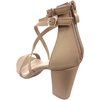 image:imageTOP Moda Over the Toe Cross Strap Block Heel Open Toe Dress SandalTan