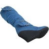 image:imageTOP Moda Pure65 Womens Fashion Round Toe Slouch Buckle Wedge Mid Calf Boot ShoesDenim Blue