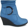 image:imageTOP Moda Pure65 Womens Fashion Round Toe Slouch Buckle Wedge Mid Calf Boot ShoesDenim Blue