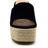 image:imageTOP Moda Women Open Toe High Wedge Jute Espadrille Slip on Slide SandalsBlack Nub