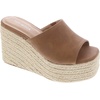 image:imageTOP Moda Women Open Toe High Wedge Jute Espadrille Slip on Slide SandalsTan Nub