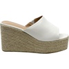image:imageTOP Moda Women Open Toe High Wedge Jute Espadrille Slip on Slide SandalsWhite Pu