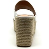 image:imageTOP Moda Women Open Toe High Wedge Jute Espadrille Slip on Slide SandalsWhite Pu