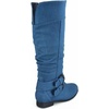 image:imageTOP Moda Womens Coco20 Knee High Round Toe Buckle Slouched Riding Flat BootsDenim Blue