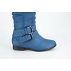image:imageTOP Moda Womens Coco20 Knee High Round Toe Buckle Slouched Riding Flat BootsDenim Blue