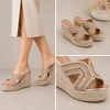 image:imageTOP Moda Womens Wedge Platform Sandals Espadrilles Slip On Summer Slide SandalsRose Gold Metallic