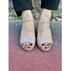 image:imageWomens Open Toe Formal Rhinestone Heel Sandal Ankle StrapRose Gold Glitter