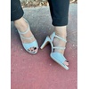 image:imageWomens Open Toe Formal Rhinestone Heel Sandal Ankle StrapSilver Glitter