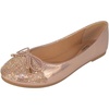 image:imageTOP Moda Dress Shoes Women Rhinestone Ballet Flats Round Toe Sparkly Lightweight Bow BONNIE31Rose Gold