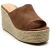 image:imageTOP Moda Women Open Toe High Wedge Jute Espadrille Slip on Slide SandalsTan Nub