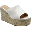 image:imageTOP Moda Women Open Toe High Wedge Jute Espadrille Slip on Slide SandalsWhite Pu