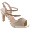 image:imageWomens Open Toe Formal Rhinestone Heel Sandal Ankle StrapChampagne Glitter