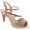 image:imageWomens Open Toe Formal Rhinestone Heel Sandal Ankle StrapRose Gold Glitter