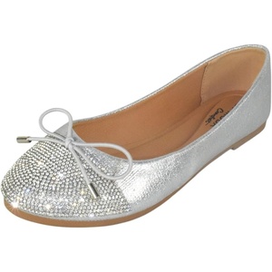 image:imageTOP Moda Dress Shoes Women Rhinestone Ballet Flats Round Toe Sparkly Lightweight Bow BONNIE31Silver