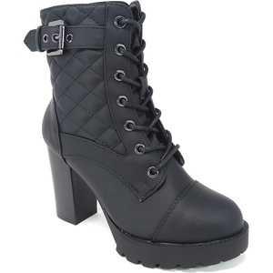image:imageTOP Moda Womens Lace Up Chunkly Heel Ankle BootsMblack