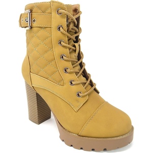 image:imageTOP Moda Womens Lace Up Chunkly Heel Ankle BootsMcamel