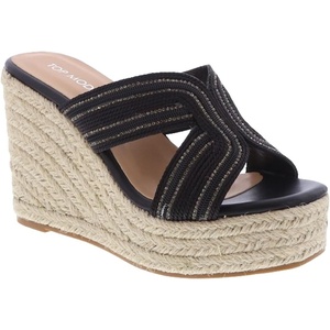 image:imageTOP Moda Womens Wedge Platform Sandals Espadrilles Slip On Summer Slide SandalsBlack Pu
