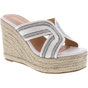 image:imageTOP Moda Womens Wedge Platform Sandals Espadrilles Slip On Summer Slide SandalsWhite Pu