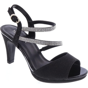 image:imageWomens Open Toe Formal Rhinestone Heel Sandal Ankle StrapBlack Glitter