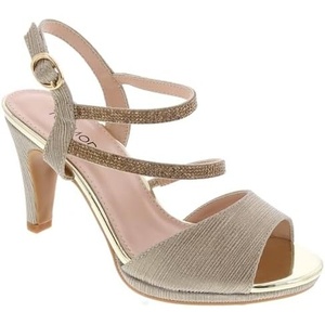 image:imageWomens Open Toe Formal Rhinestone Heel Sandal Ankle StrapChampagne Glitter