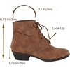 image:imageTOP Moda EC89 Womens Foldover Lace Up Low Chunky Heel Ankle BootiesBrown Nb