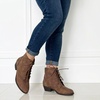 image:imageTOP Moda EC89 Womens Foldover Lace Up Low Chunky Heel Ankle BootiesBrown Nb