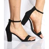 image:imageTRENDSup Women Stylish Heels Ankle Straps and Zipper Closure Open Toes Sandals With Medium Block HeelsBlack
